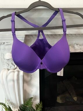🆕 Bare Necessities Purple Front-Closure Push-Up Bra with Racerback